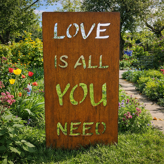 Rusty Metal Love Is All You Need Garden Sign (LAST 1)