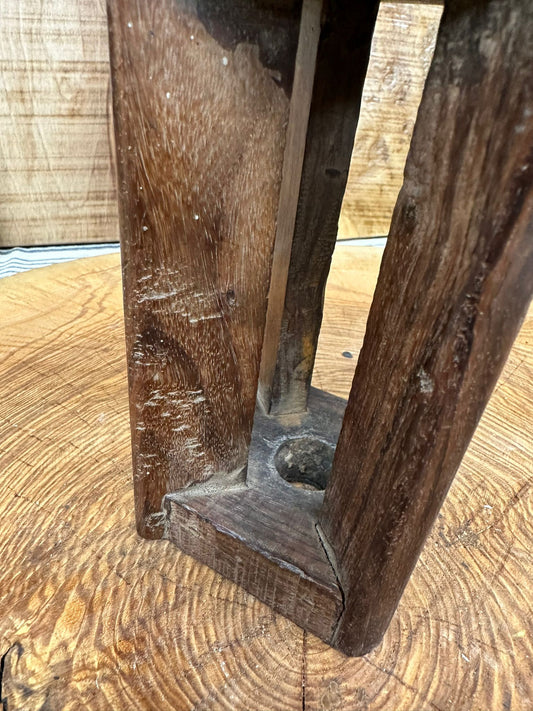 Rustic Wooden Candle Holder / Church Candle / Reclaimed Farmhouse Decor /Square