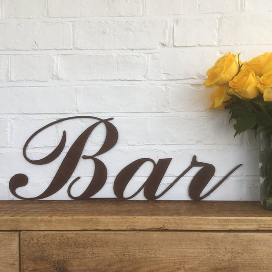 Rusty Metal Bar Sign for Home & Garden