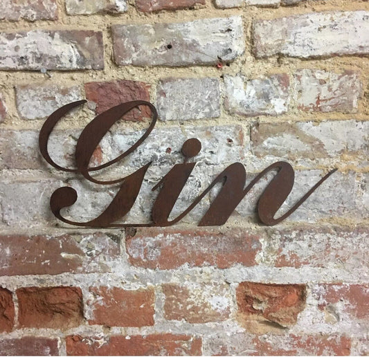 Rusty Metal Gin Sign