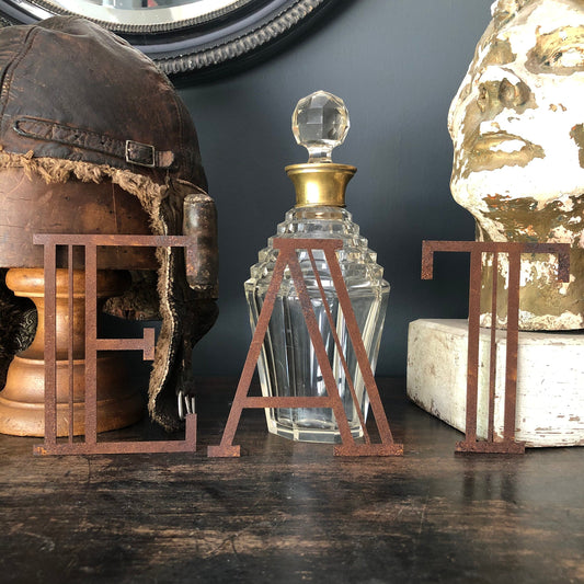 Rustic Art Deco Rusty Metal Alphabet Letters – Home & Garden A-Z 0-9