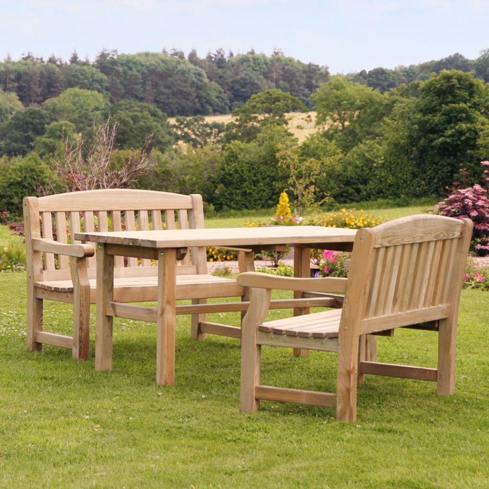 Emily Table & 2 Bench Set