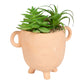 Face Terracotta Pot With Faux Cacti Large
