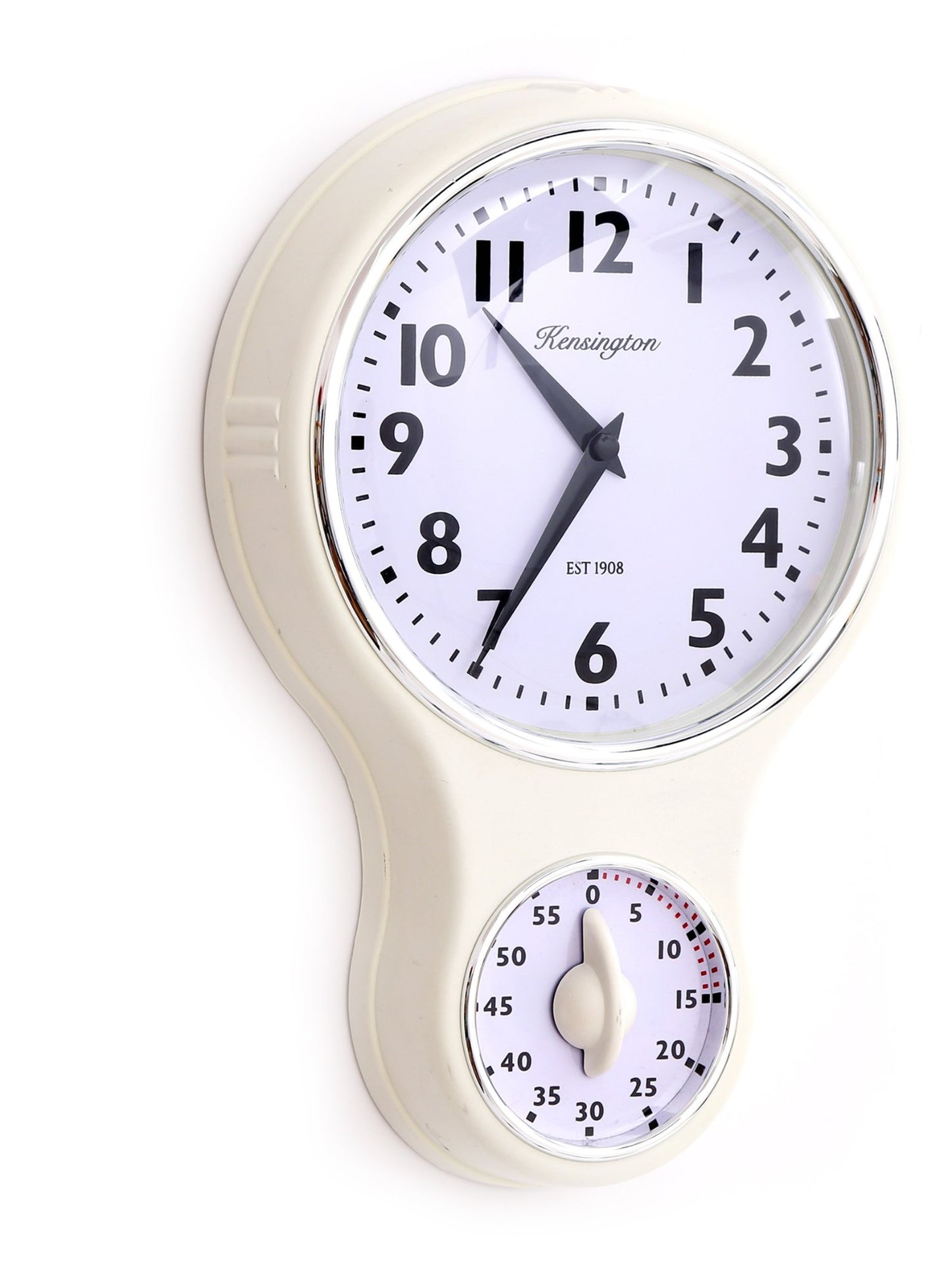Cream Kensington Wall Clock With Timer