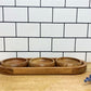 Set Of Three Bowls On Wooden Tray