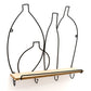 Wire Bottle Design Shelf with 4 Hooks