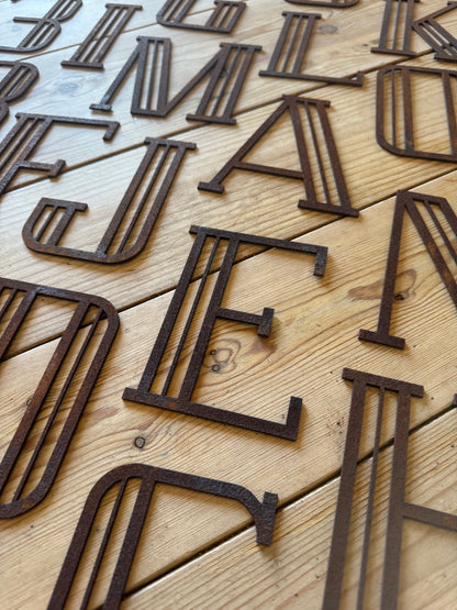 Rustic Art Deco Rusty Metal Alphabet Letters – Home & Garden A-Z 0-9