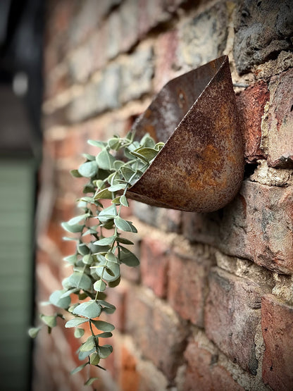 Vintage Rusty Metal Wall Mounted Planter / Herb Planter / Plant Pot / Key Holder