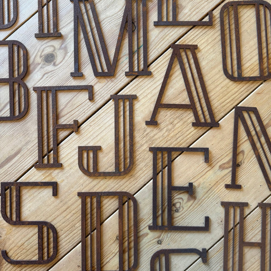 Rustic Art Deco Rusty Metal Alphabet Letters – Home & Garden A-Z 0-9