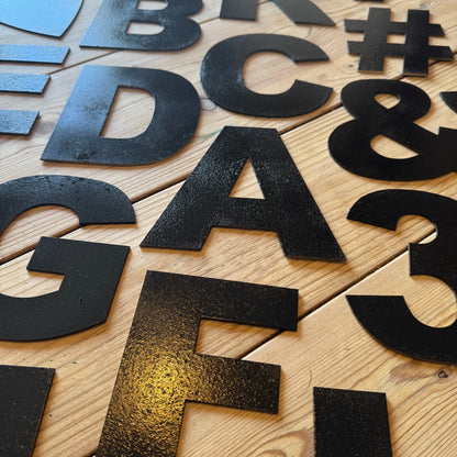 12" and 5" Black Fat Font Metal Letters.