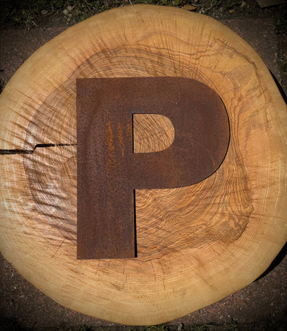 12″ Rusty Fat Font Metal Letters A–Z & 0–9