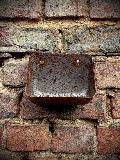 Vintage Rusty Metal Wall Mounted Planter / Herb Planter / Plant Pot / Key Holder