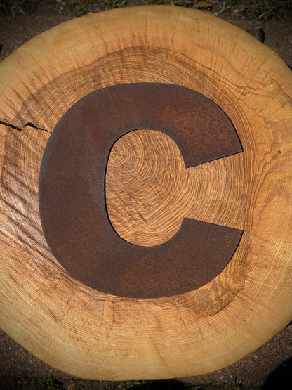 12″ Rusty Fat Font Metal Letters A–Z & 0–9