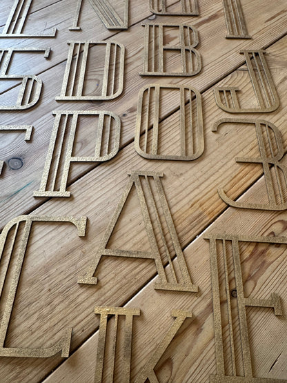 Gold Art Deco Metal Alphabet Letters – 5” or 12” Decorative Lettering A–Z