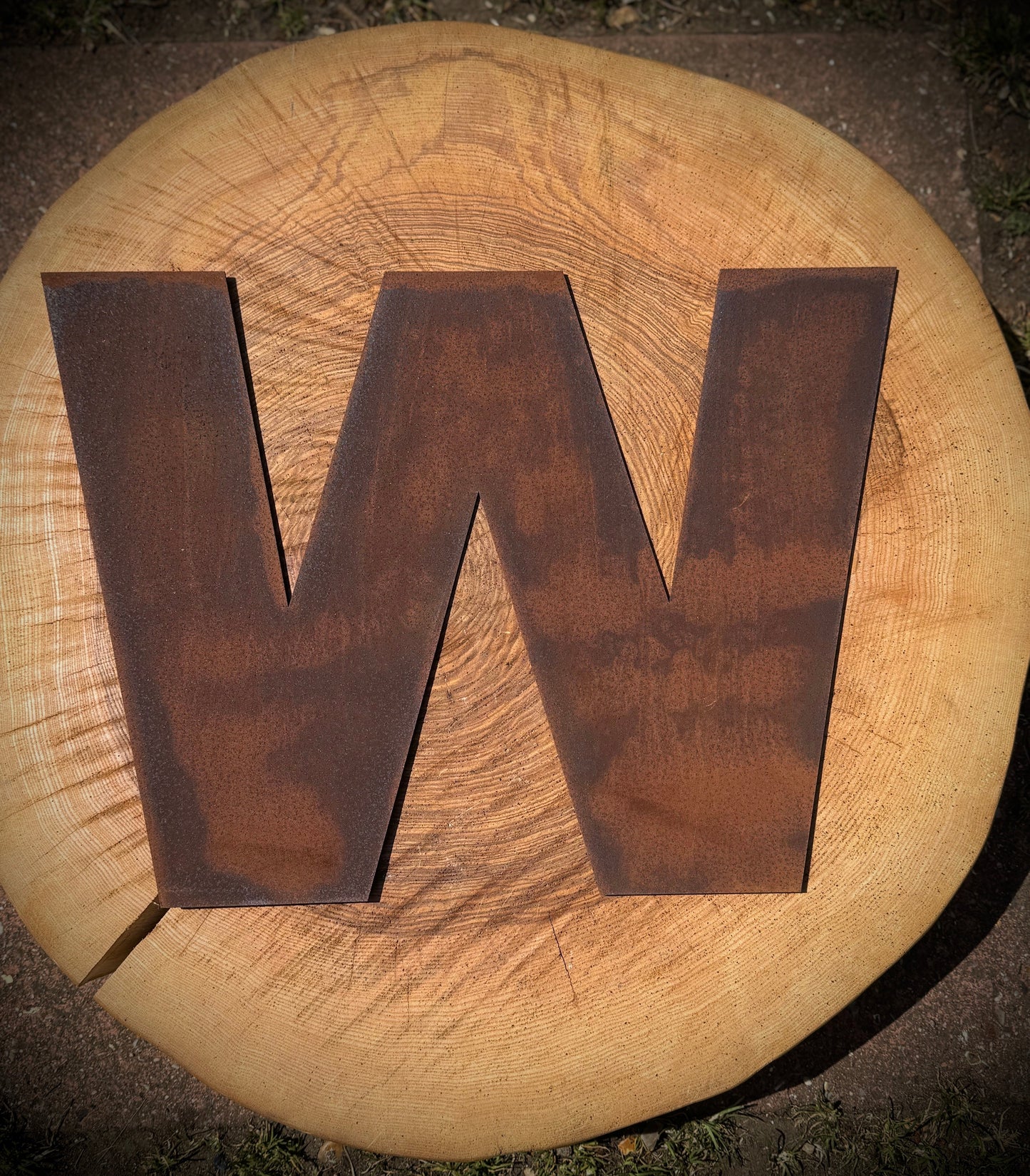 5” Rusty Metal Alphabet Letters A–Z | Fat Font Steel Lettering