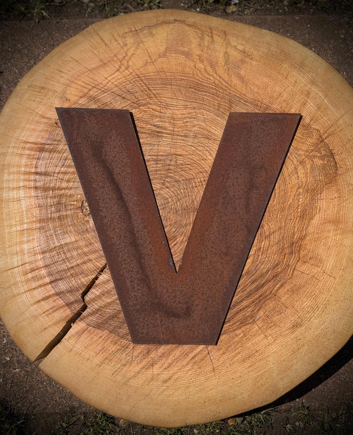 5” Rusty Metal Alphabet Letters A–Z | Fat Font Steel Lettering