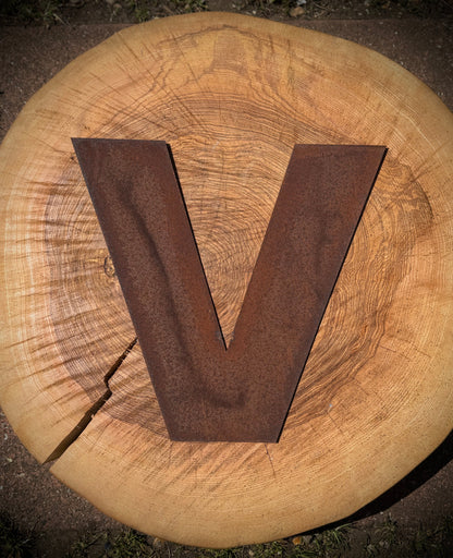 5” Rusty Metal Alphabet Letters A–Z | Fat Font Steel Lettering