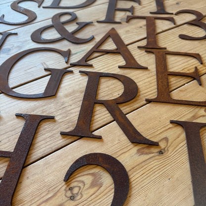 Classic Rusty Metal Letters 5" And 12" A-Z 0-9 Rustic Signs For The Home And Garden