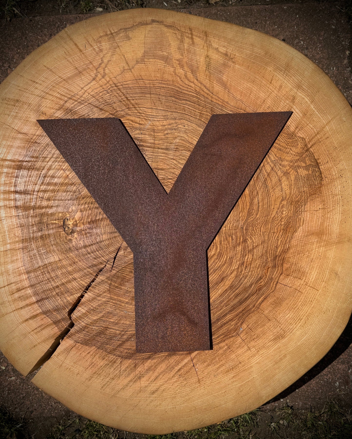 5” Rusty Metal Alphabet Letters A–Z | Fat Font Steel Lettering