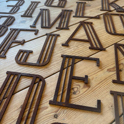 Rustic Art Deco Rusty Metal Alphabet Letters – Home & Garden A-Z 0-9