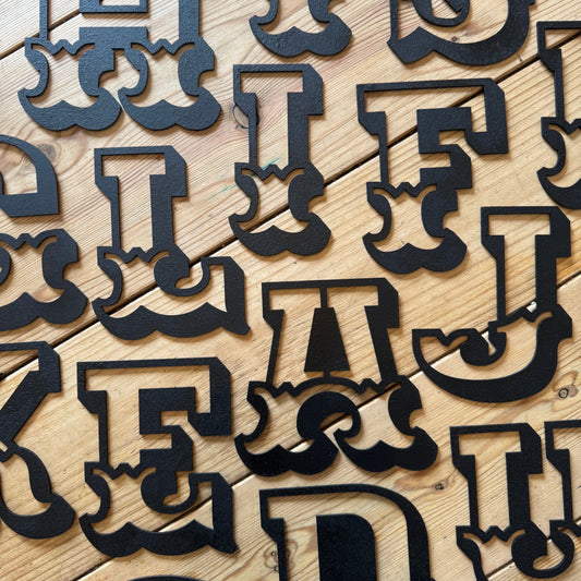 Rustic Black Metal Carnival Letters A–Z | 5” or 12” Alphabet