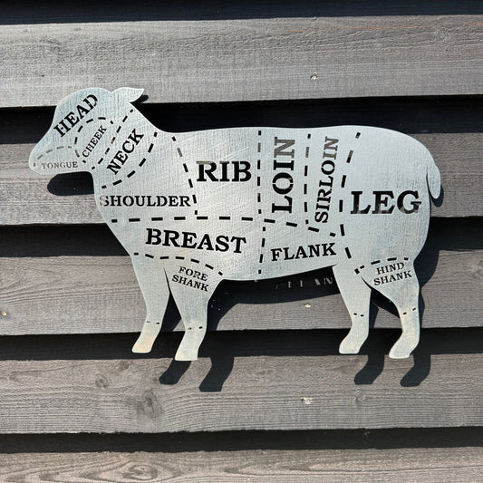 Galvanized Steel Butchers Lamb Wall Decoration.
