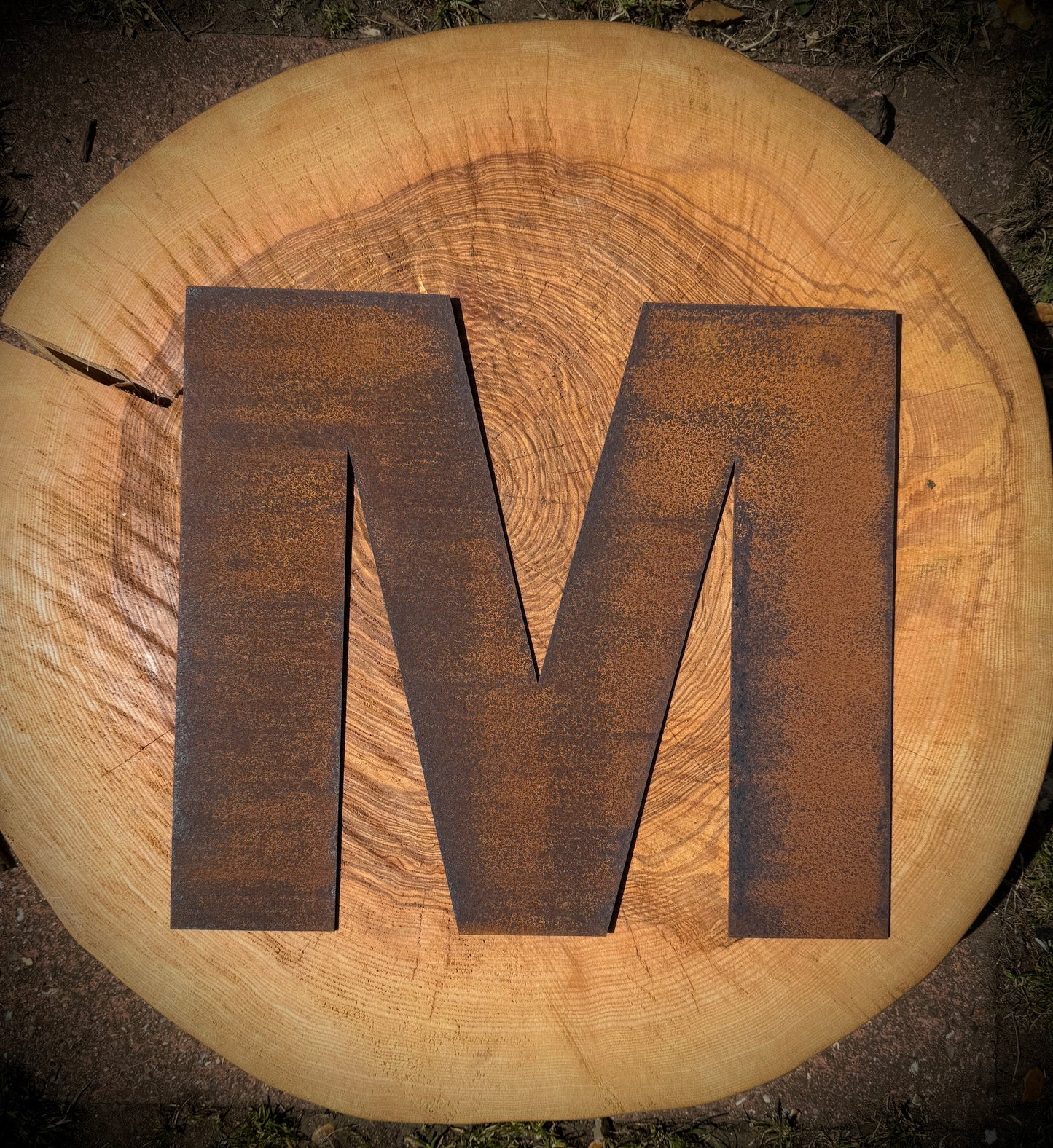 5” Rusty Metal Alphabet Letters A–Z | Fat Font Steel Lettering