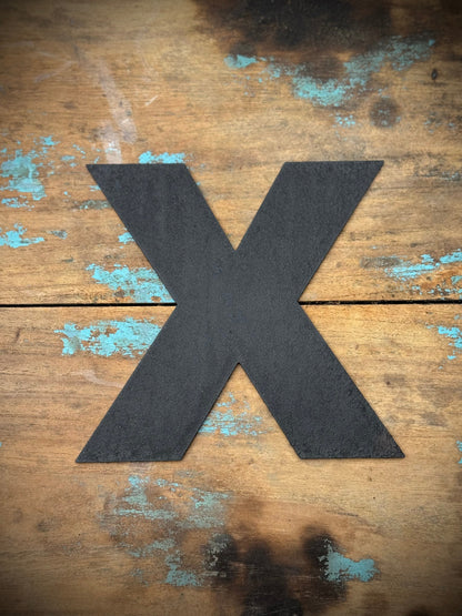 12" and 5" Black Fat Font Metal Letters.