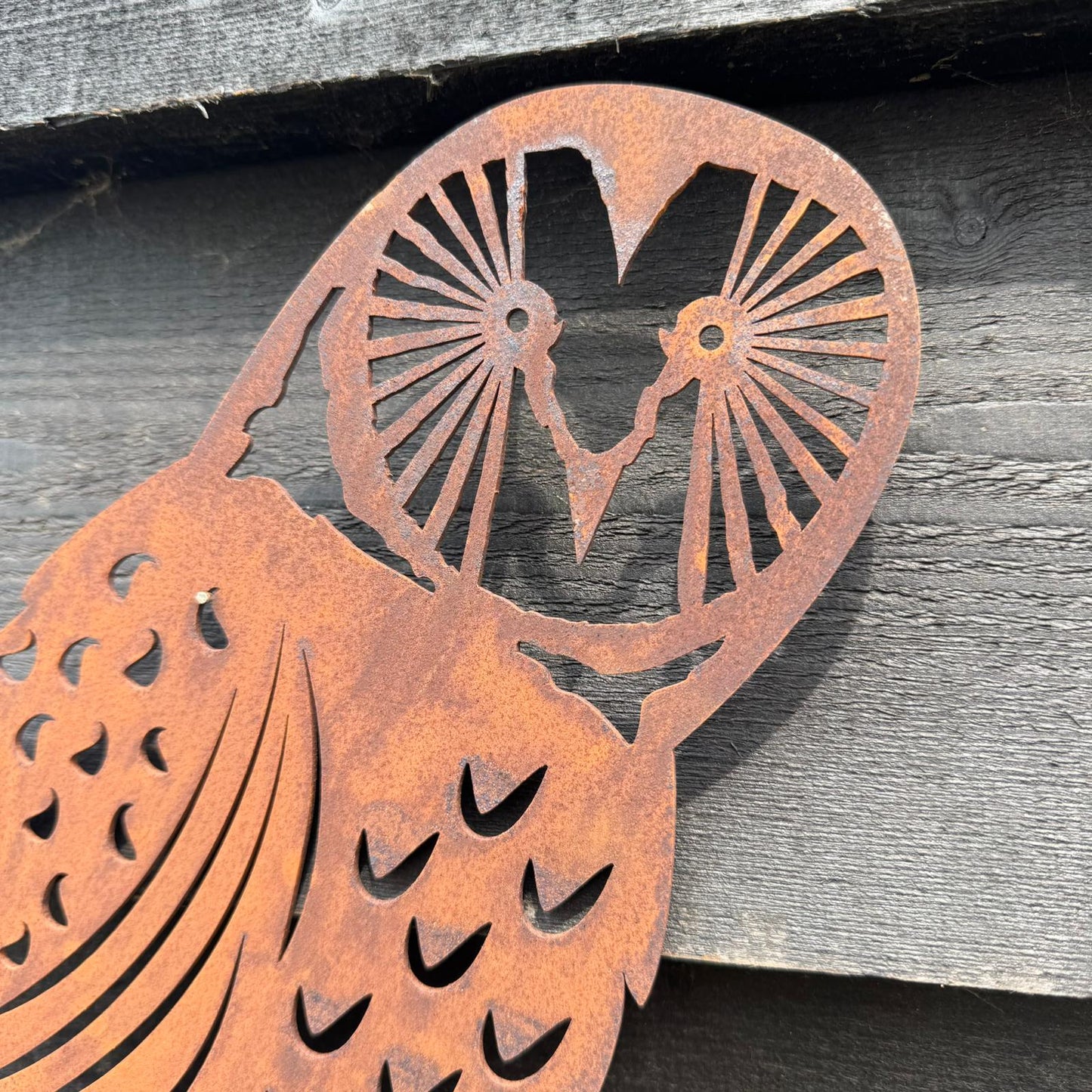 Rusty Metal Owl Garden Decoration