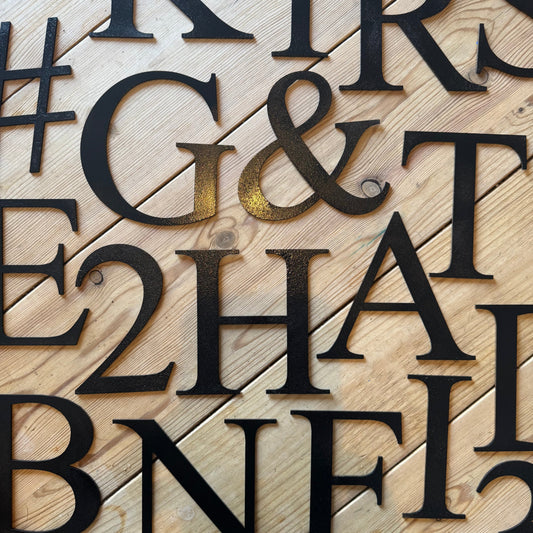 Vintage Black Metal Alphabet Letters – 5” or 12” Decorative Lettering A–Z