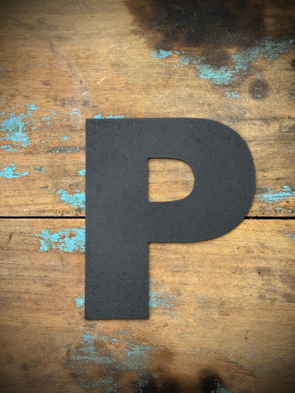 12" and 5" Black Fat Font Metal Letters.