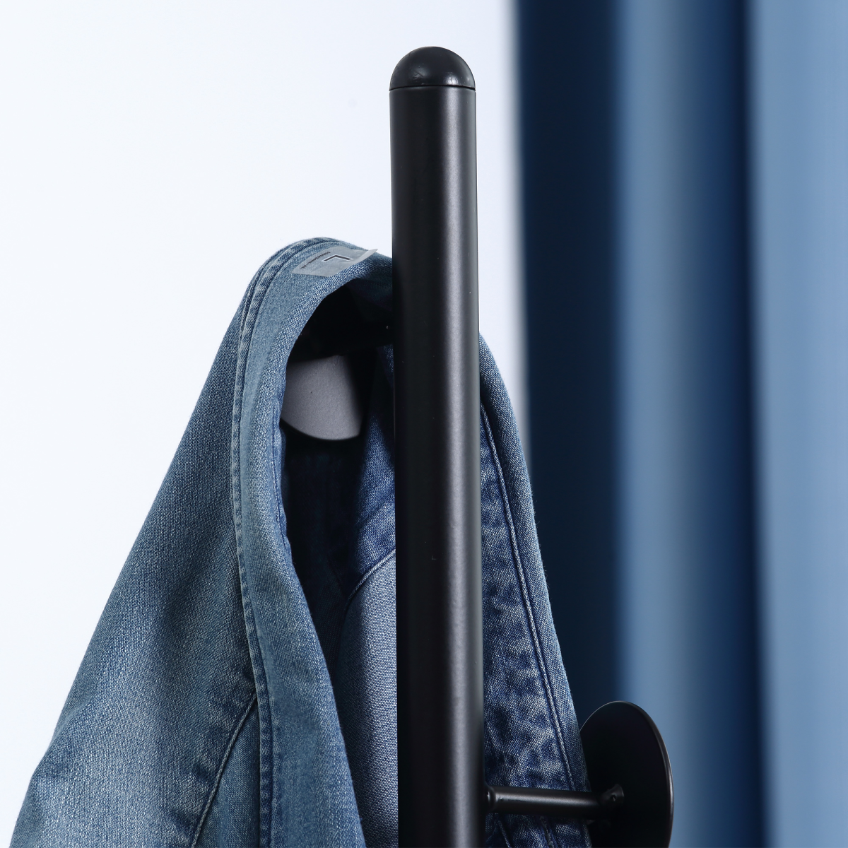 Steel Coat Stand Rack Marble Base 8 Hook for Living Room Entryway,Black