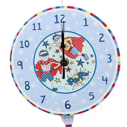 Peel & Sardine "Superhero" Pendulum Clock