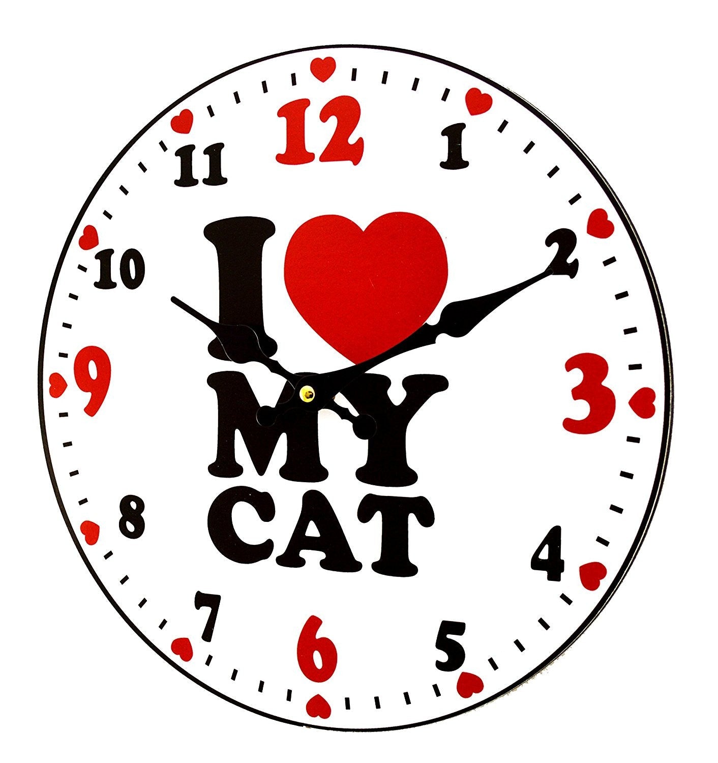 I Love my Cat Bold Bright 30cm Quartz Wall Clock