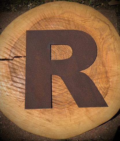 12″ Rusty Fat Font Metal Letters A–Z & 0–9