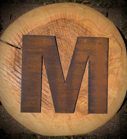 12″ Rusty Fat Font Metal Letters A–Z & 0–9