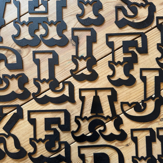 Rustic Black Metal Carnival Letters A–Z | 5” or 12” Alphabet