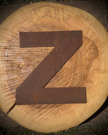 5” Rusty Metal Alphabet Letters A–Z | Fat Font Steel Lettering