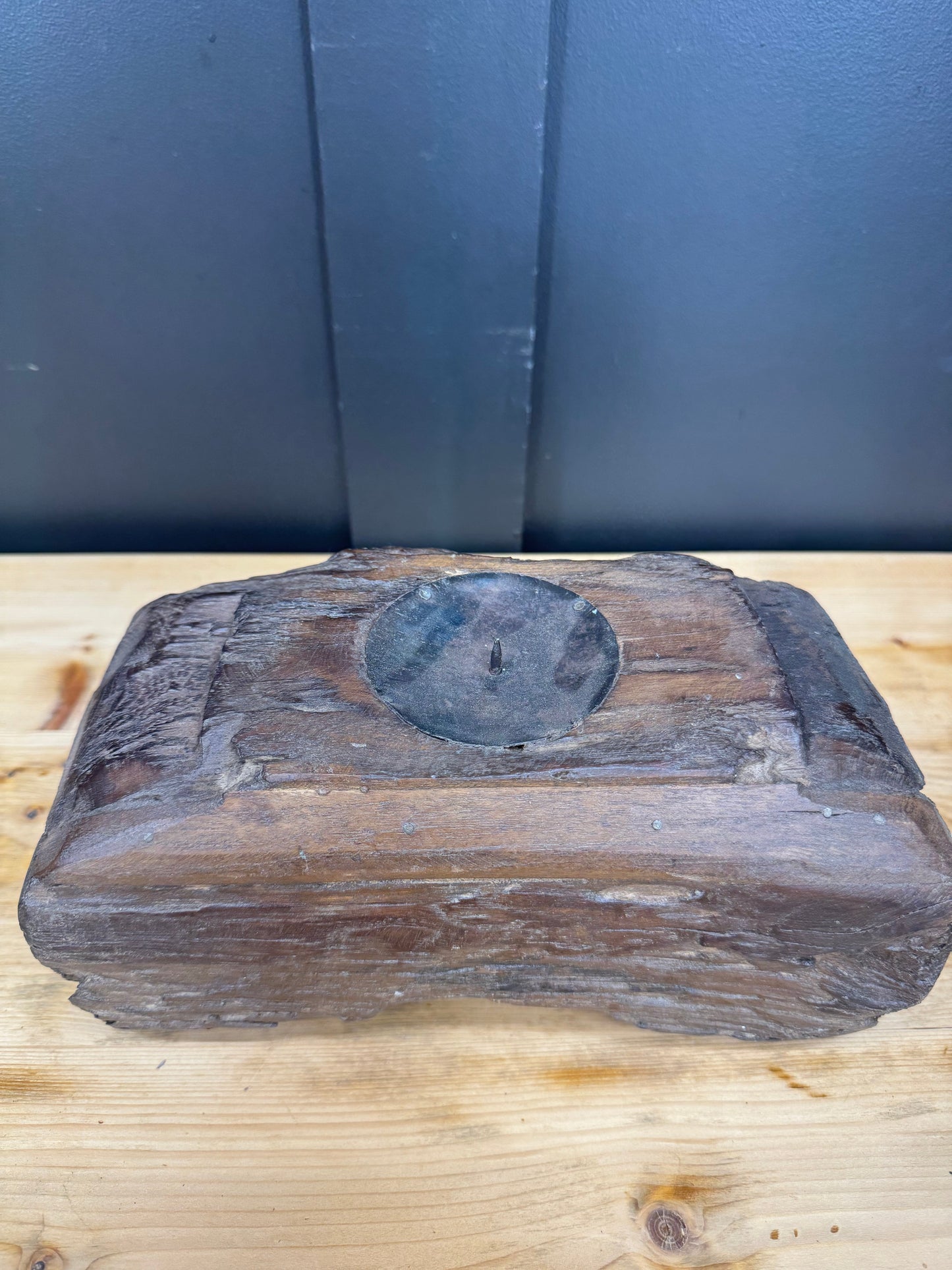 Rustic Wooden Candle Holder / Church Candle Stand / Reclaimed Farmhouse Decor B