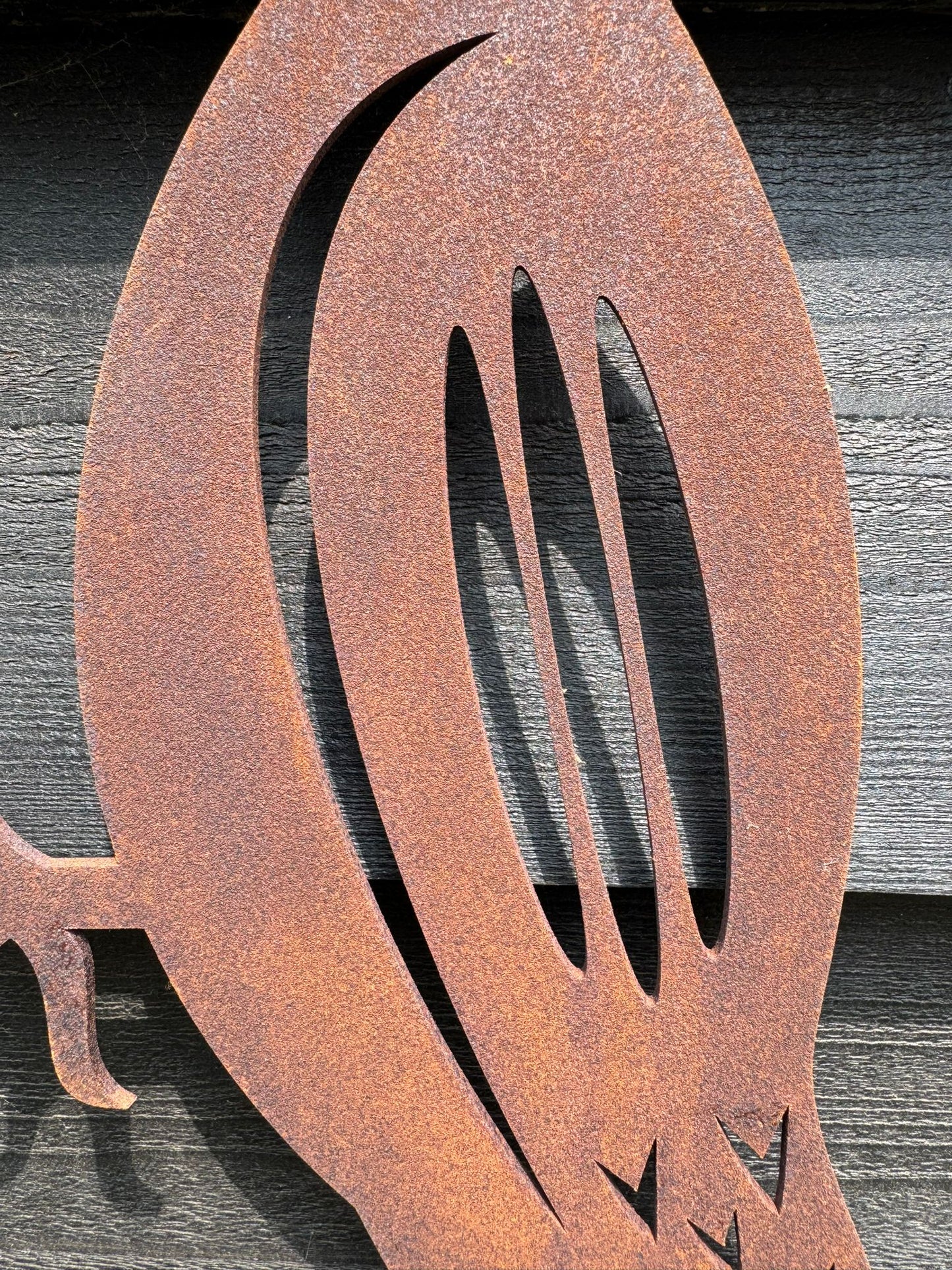 Rusty Metal Woodpecker Garden Decoration