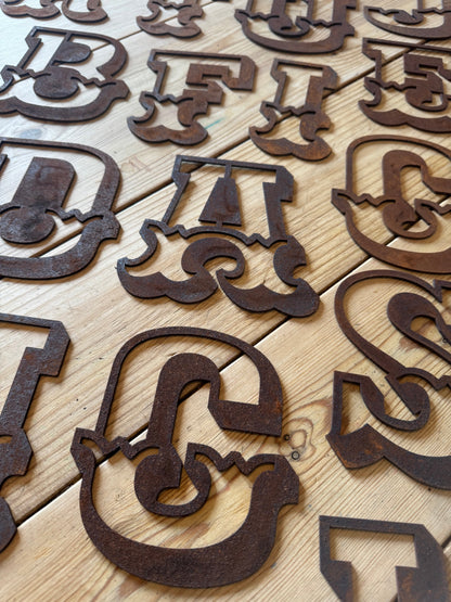 Rusty 5" Carnival Metal Letters A-Z