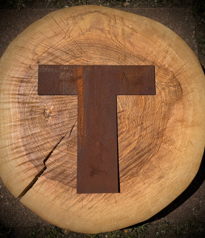 12″ Rusty Fat Font Metal Letters A–Z & 0–9