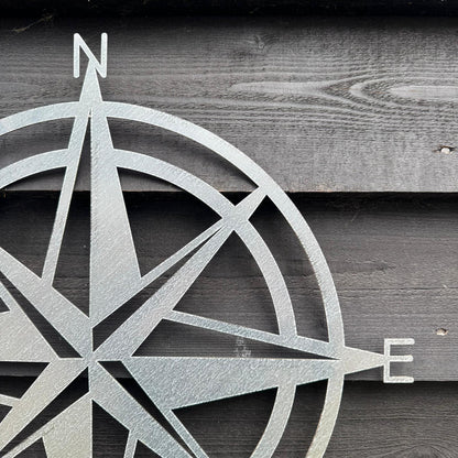 Galvanized Steel Compass Wall Decoration