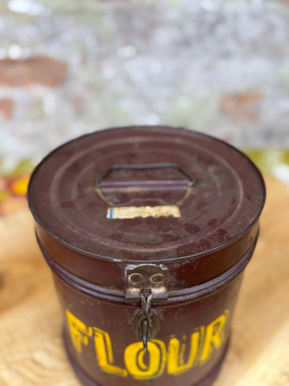 Vintage Galvanised Metal Tub Container / Flour Bin / Rice Dog Food Container / C