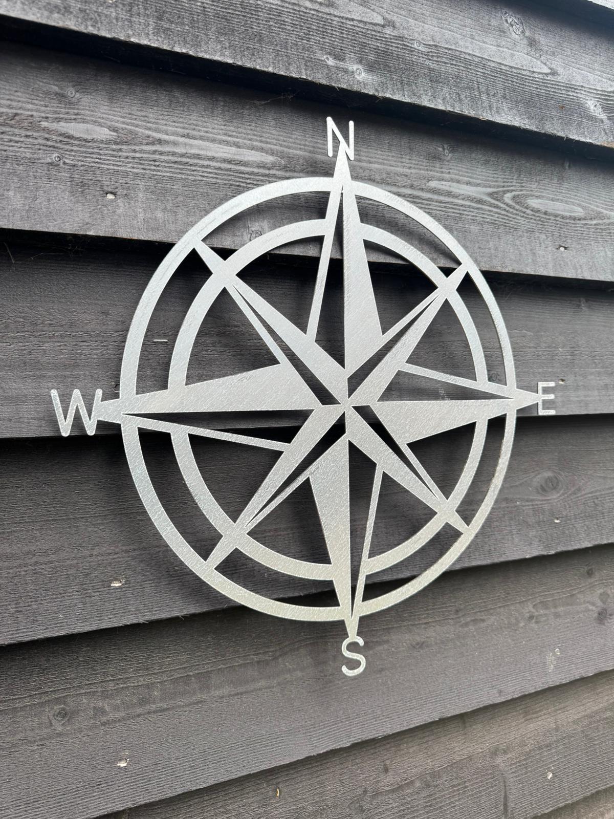 Galvanized Steel Compass Wall Decoration