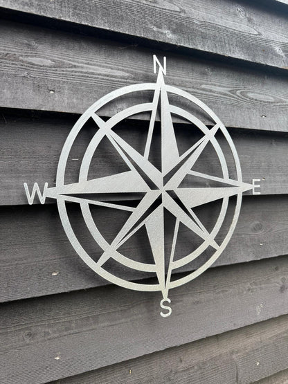 Galvanized Steel Compass Wall Decoration