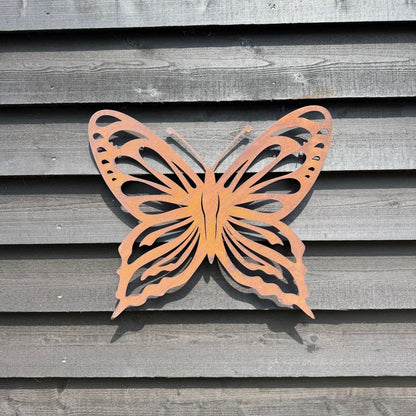 Large Rusty Metal Butterfly Decoration