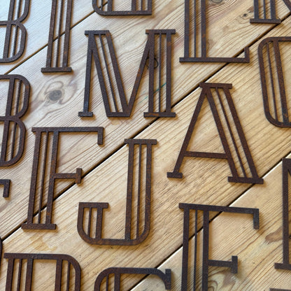 Rustic Art Deco Rusty Metal Alphabet Letters – Home & Garden A-Z 0-9