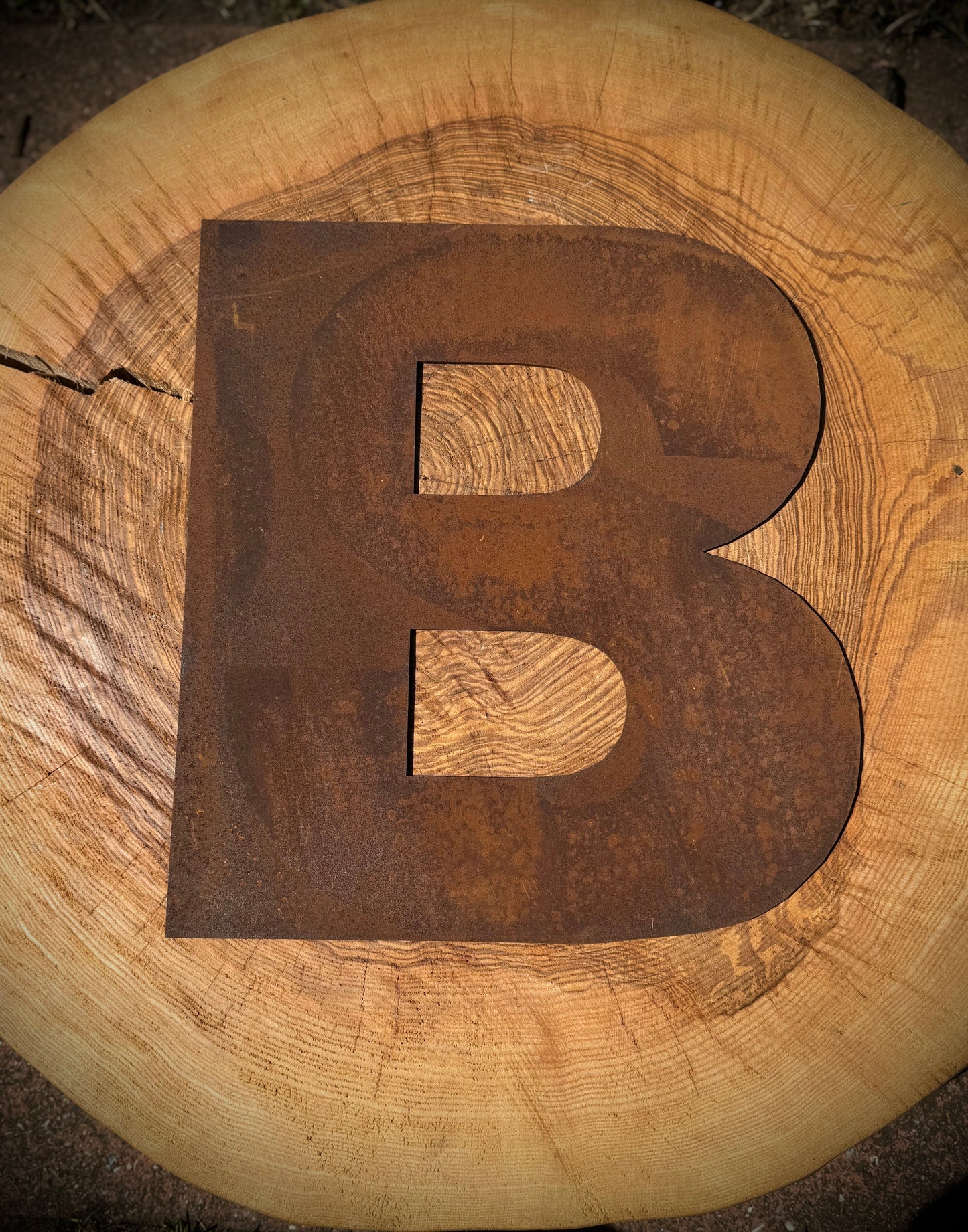 5” Rusty Metal Alphabet Letters A–Z | Fat Font Steel Lettering