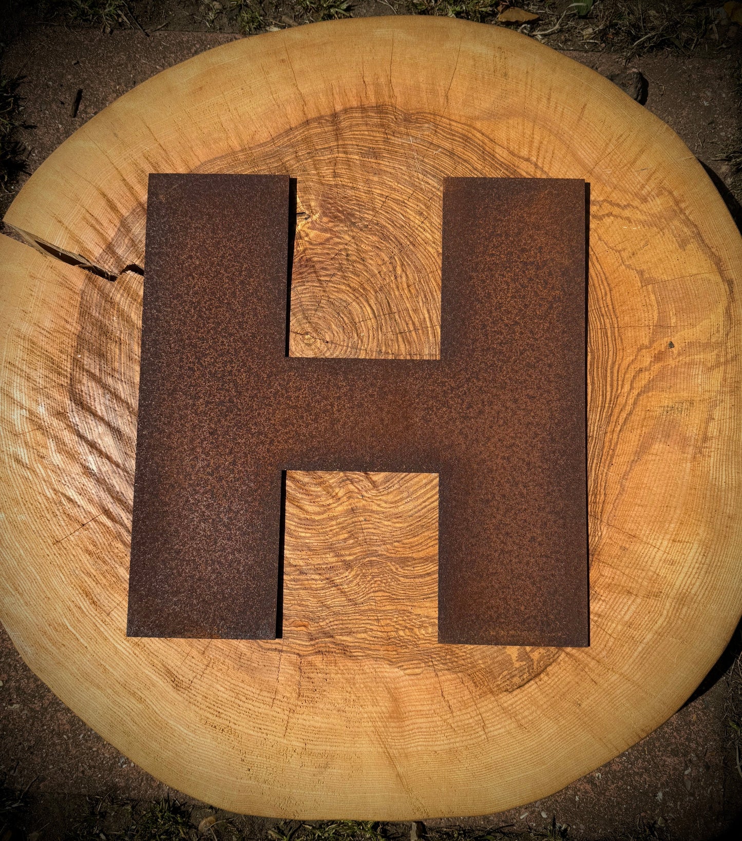 5” Rusty Metal Alphabet Letters A–Z | Fat Font Steel Lettering